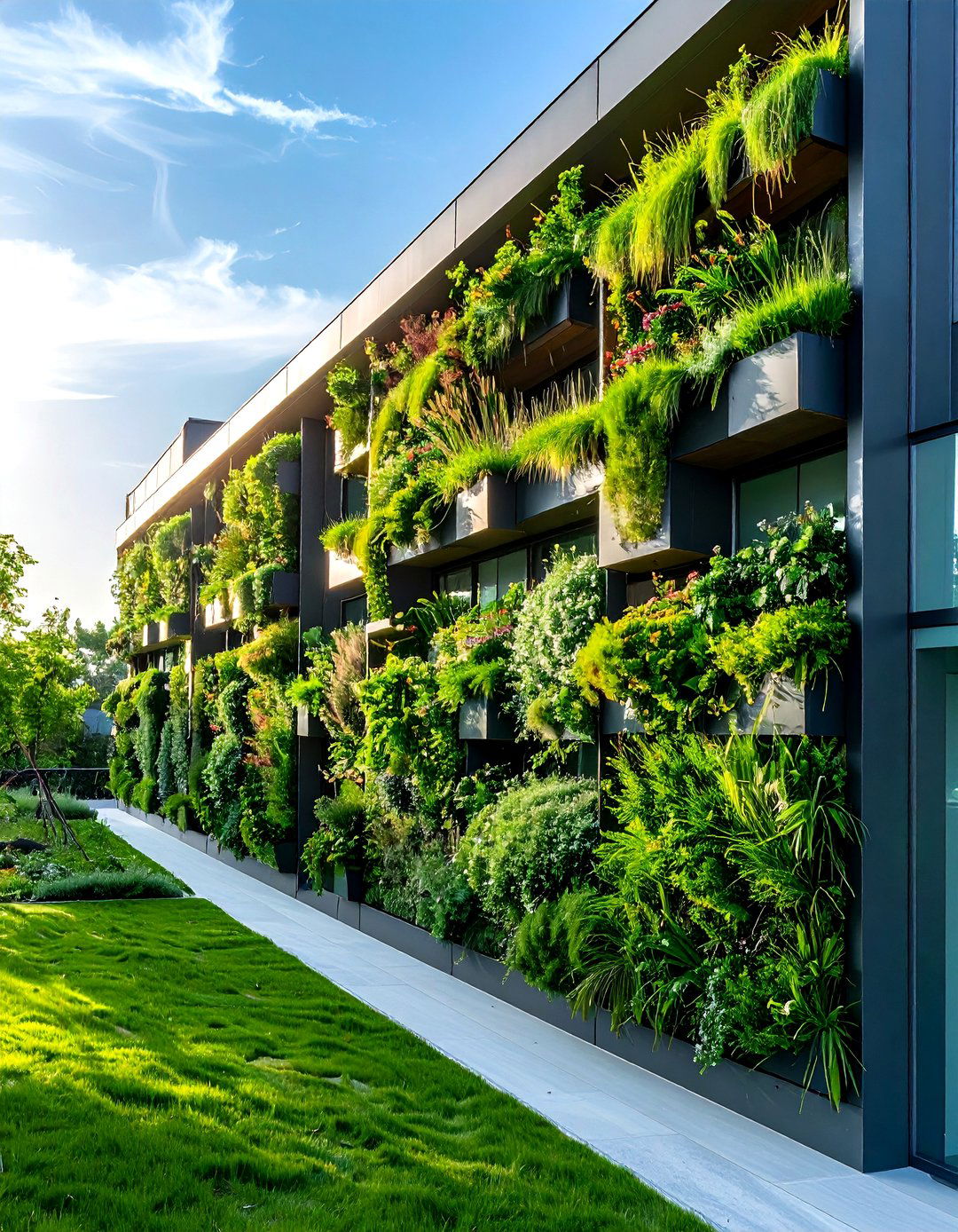 Contemporary Grass Wall Systems - 24 Sloping Garden Design Ideas