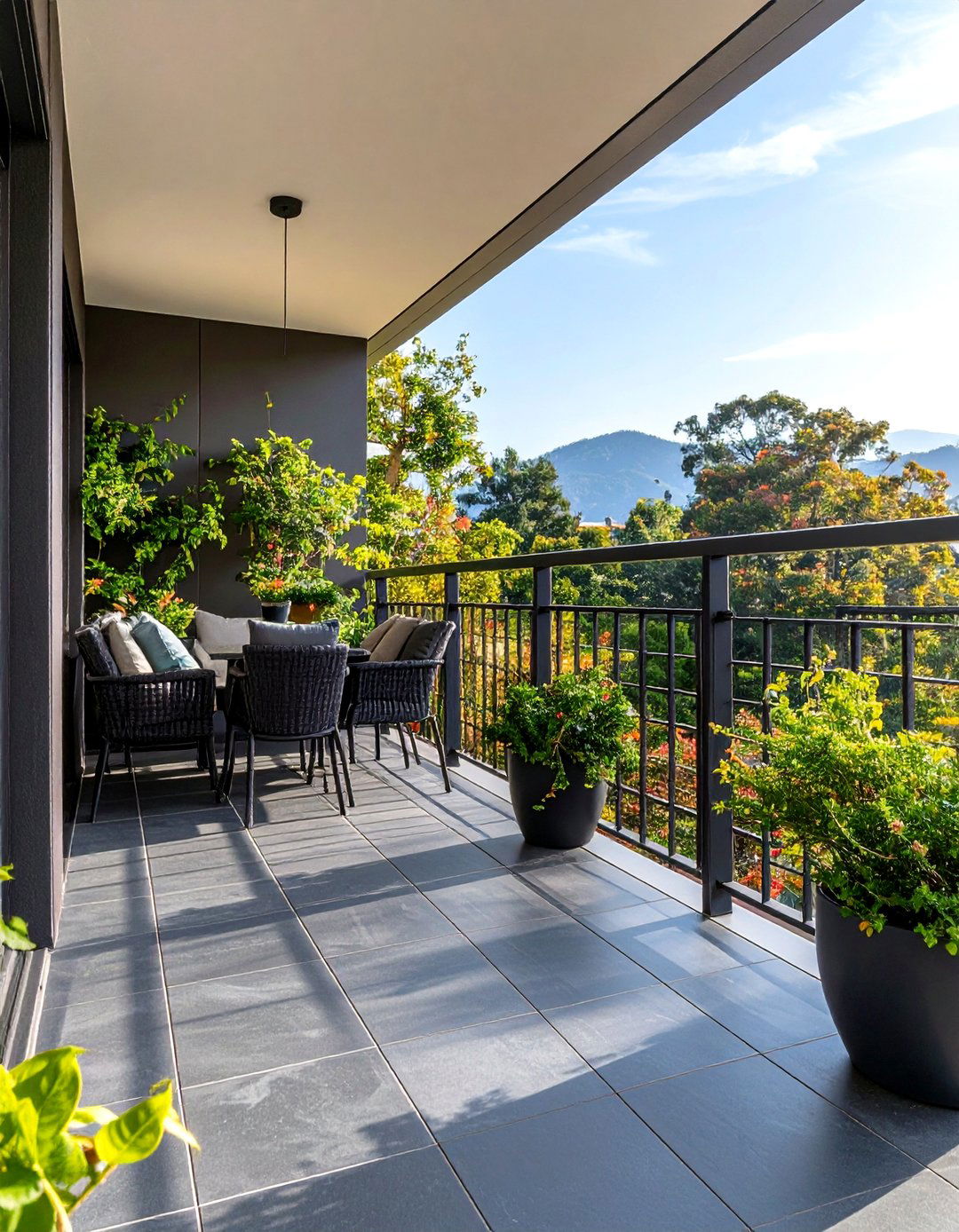 Contemporary Gray Balcony Tiles - 24 Balcony Tiles Ideas