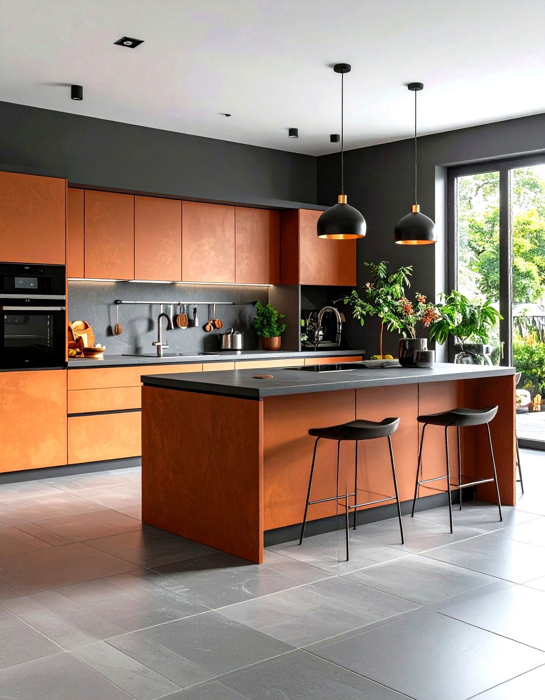Contemporary Gray Terracotta Kitchen Tiles - 24 Terracotta Kitchen Floor Ideas