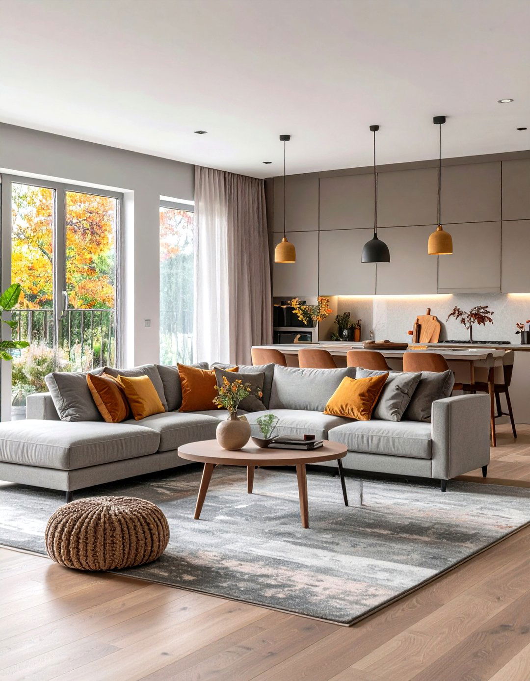 Contemporary Greige Open Floor Plan - 24 Greige Interior Design Ideas