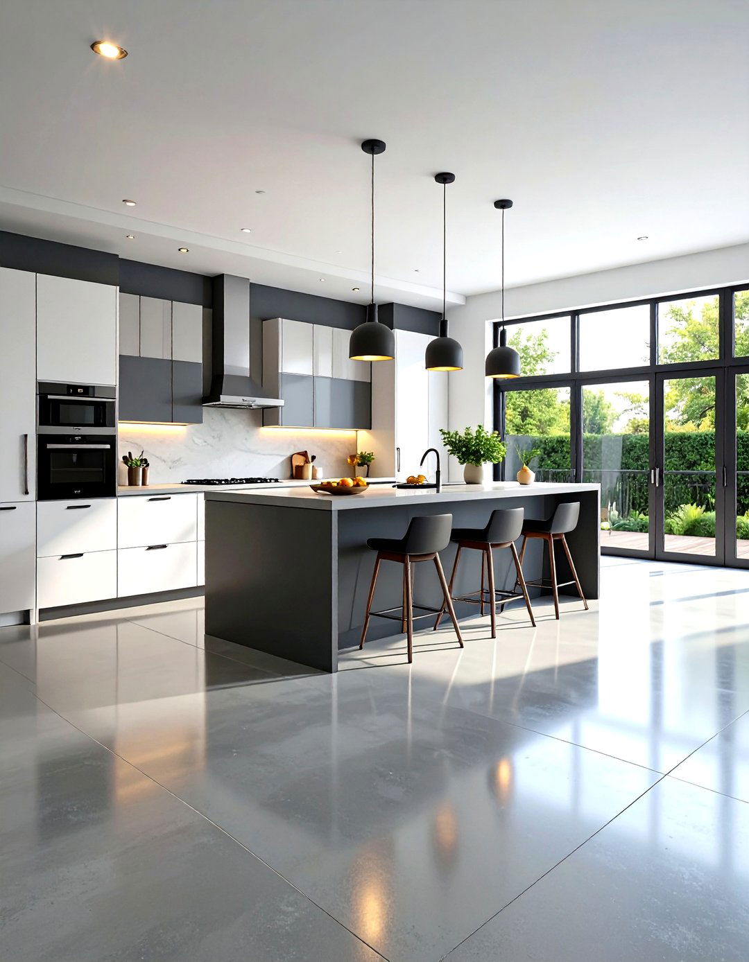 Contemporary Kitchen Flooring - 24 Microcement Kitchen Ideas