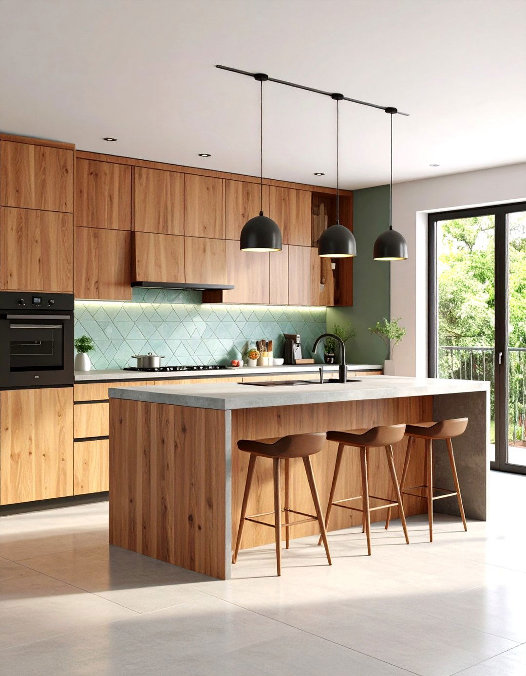 Contemporary Kitchen Layout with Bold Elements - 24 Kitchen Layout Ideas