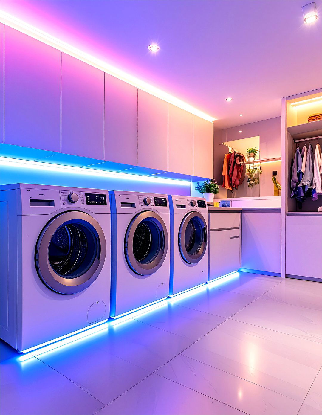 Contemporary Linear LED Panels - 24 Laundry Room Lighting Ideas