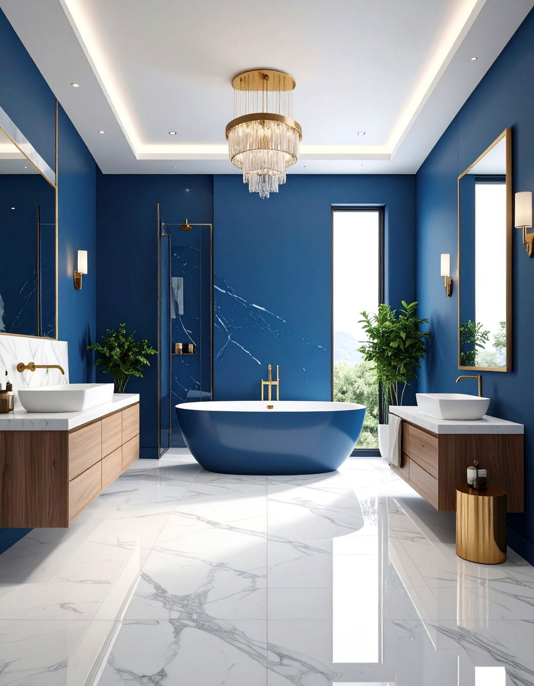 Contemporary Luxury Spa - 24 Blue and White Bathroom Ideas