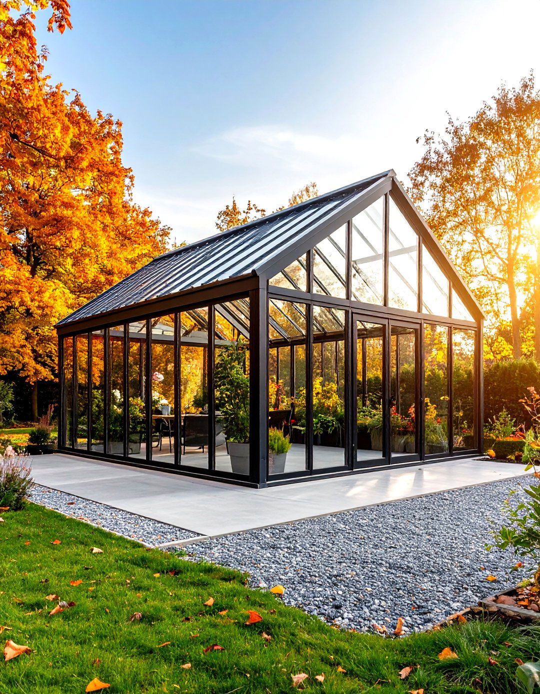 Contemporary Metal and Glass Greenhouse Shed - 24 Greenhouse and Shed Combo Ideas