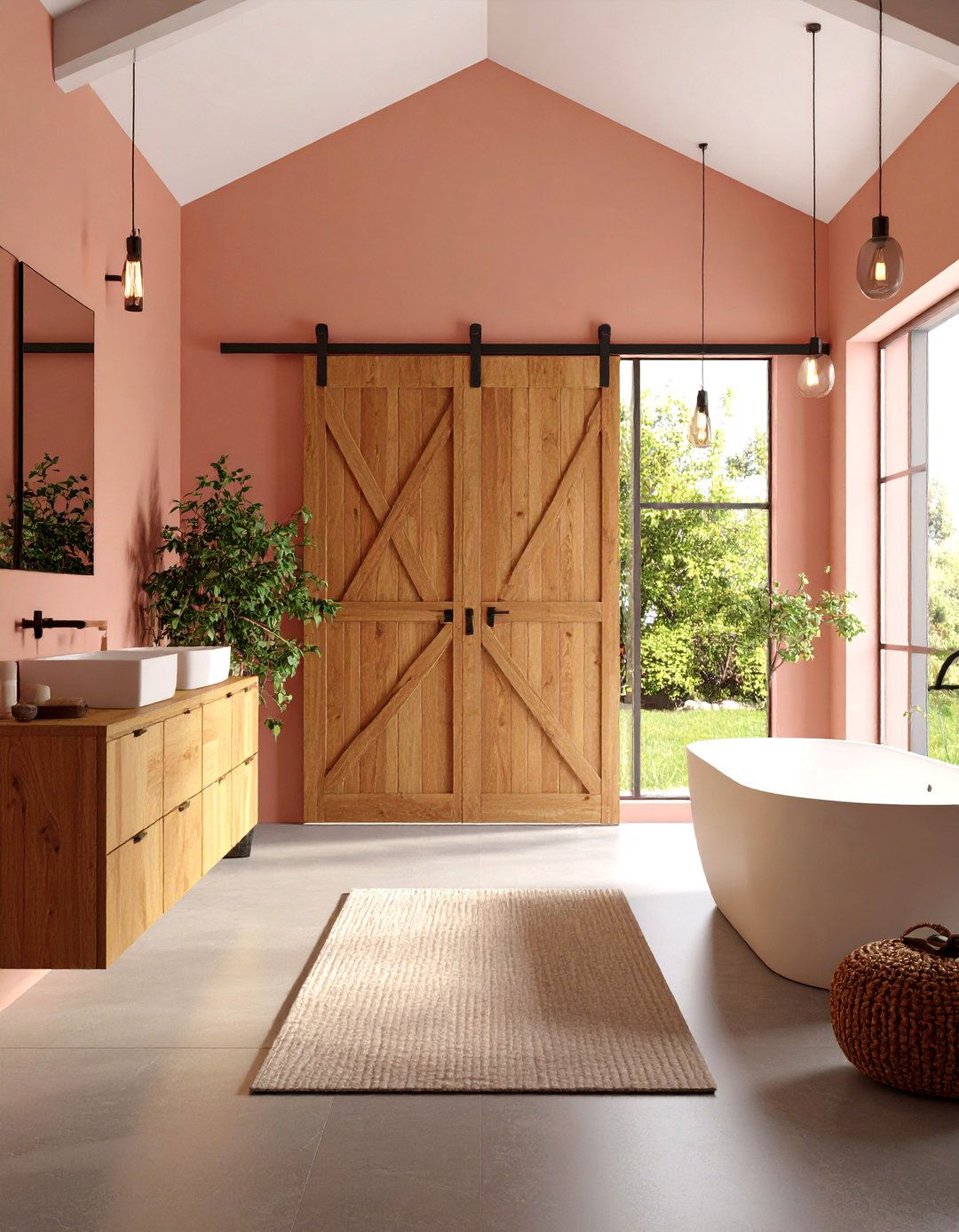 Contemporary Minimalist Bathroom Barn Door - 24 Bathroom Barn Door Ideas