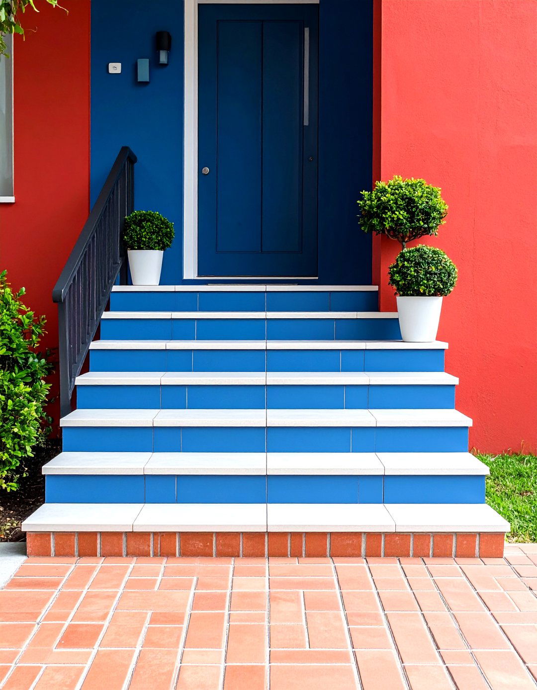 Contemporary Minimalist Brick Steps - 24 Brick Front Steps Design Ideas