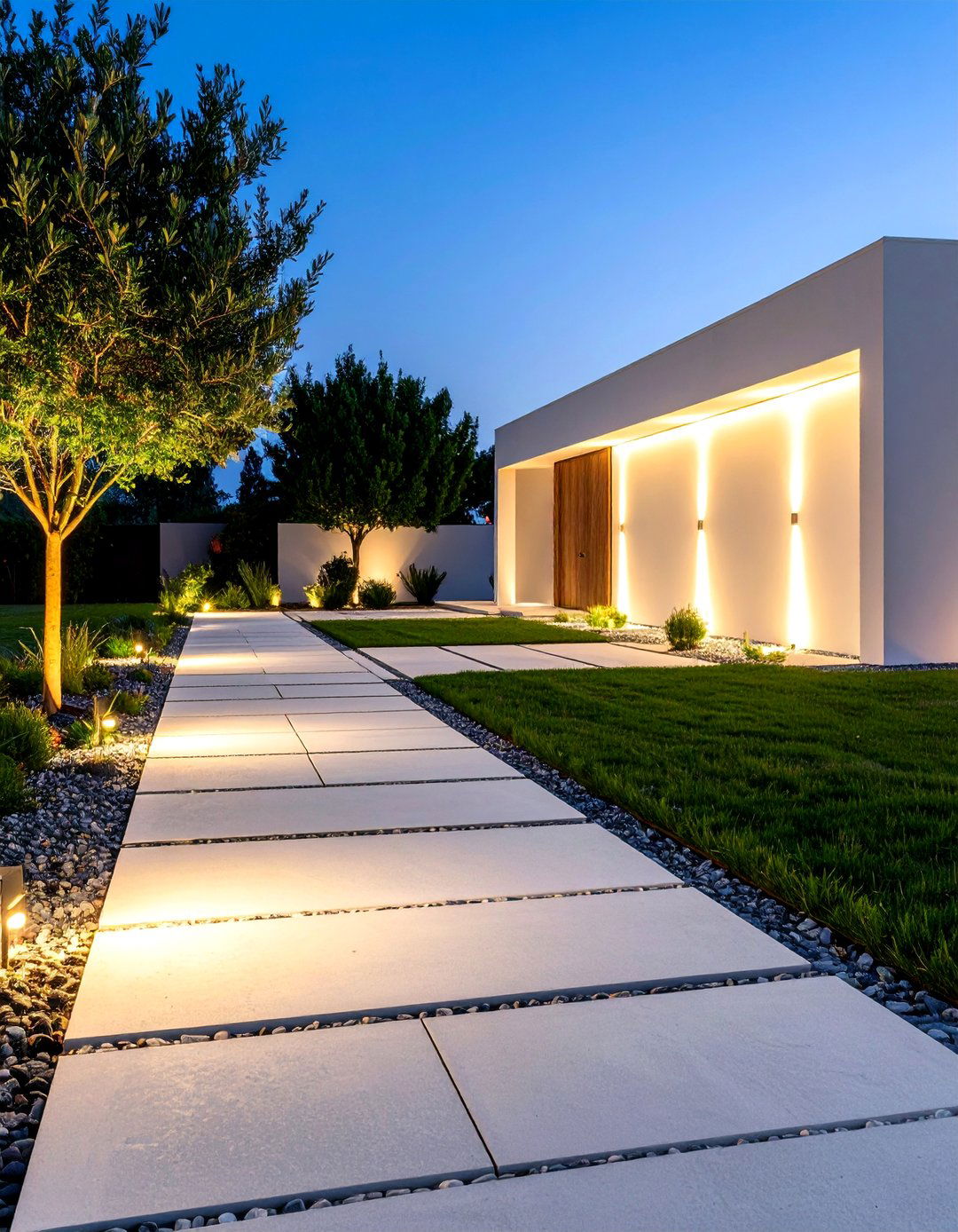 Contemporary Minimalist Cobblestone Lines - 24 Cobble Stone Walkway Ideas
