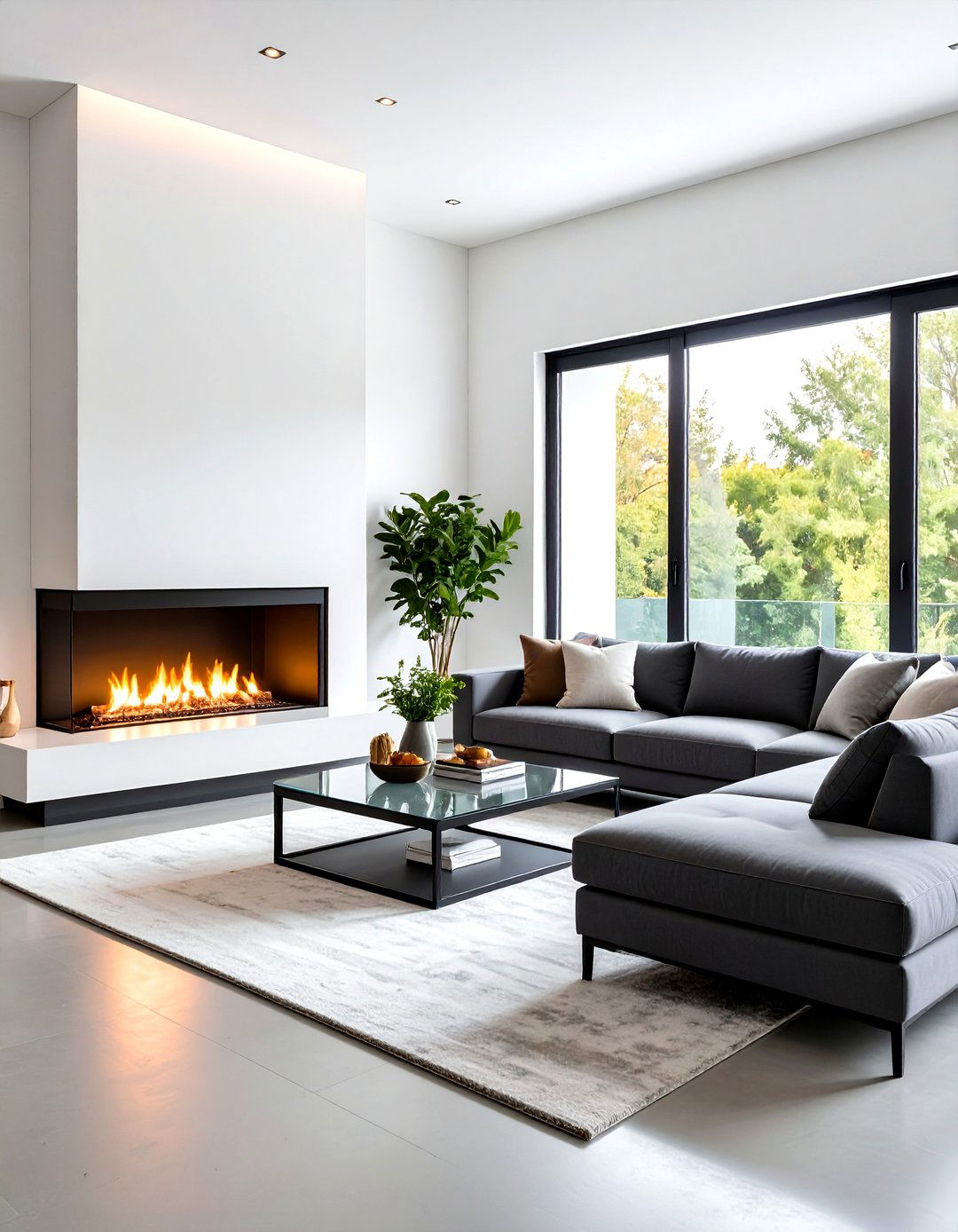Contemporary Minimalist Design - 24 Living Room Ideas With Sectionals and Fireplace