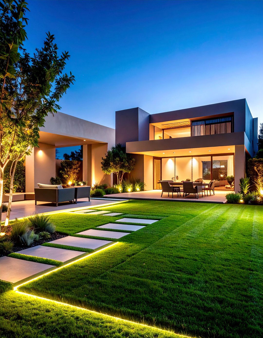 Contemporary Minimalist Design - 24 Backyard Turf Ideas