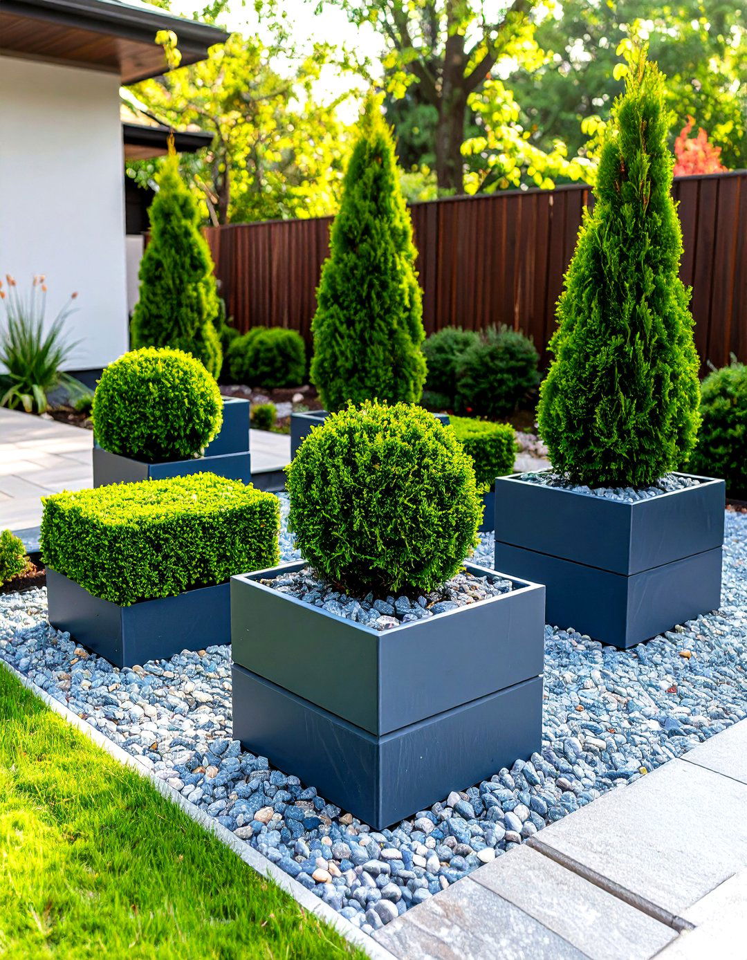 Contemporary Minimalist Evergreen Style - 24 Front Yard Evergreen Landscaping Ideas