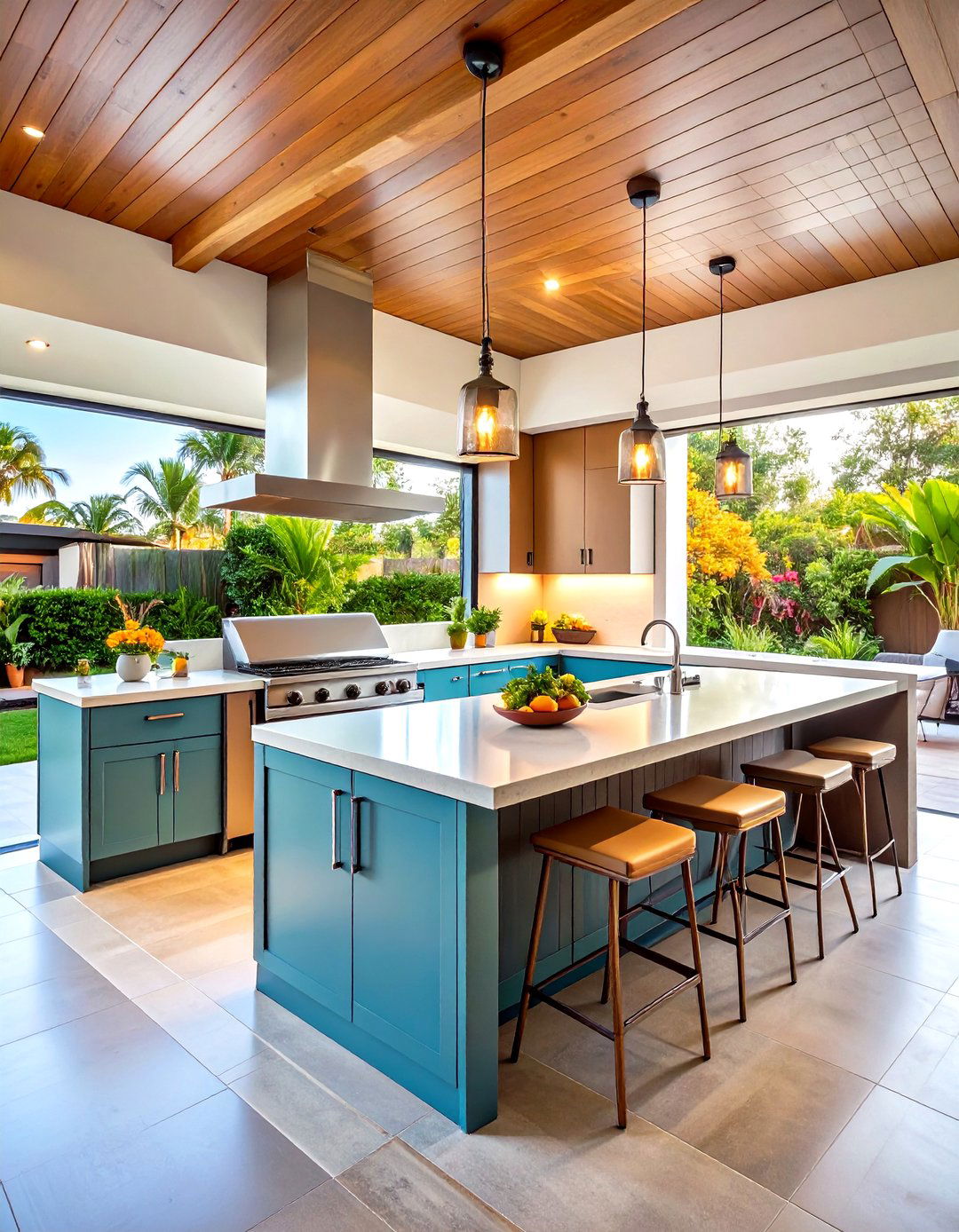 Contemporary Minimalist Lanai Kitchen - 24 Lanai Kitchen Ideas