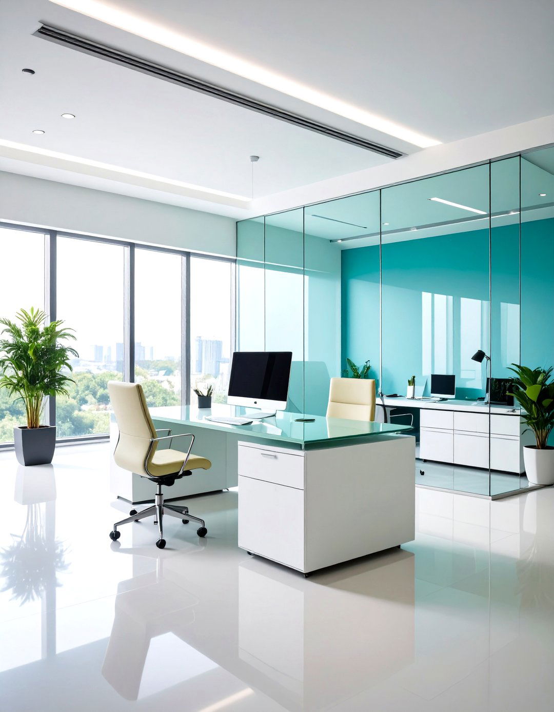 Contemporary Minimalist Office - 24 Modern Home Office Ideas