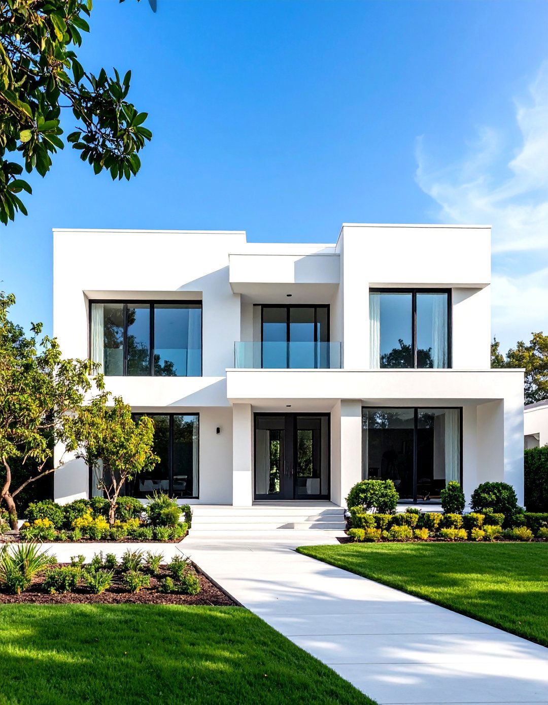 Contemporary Minimalist White Stucco - 24 White Home Exterior Ideas