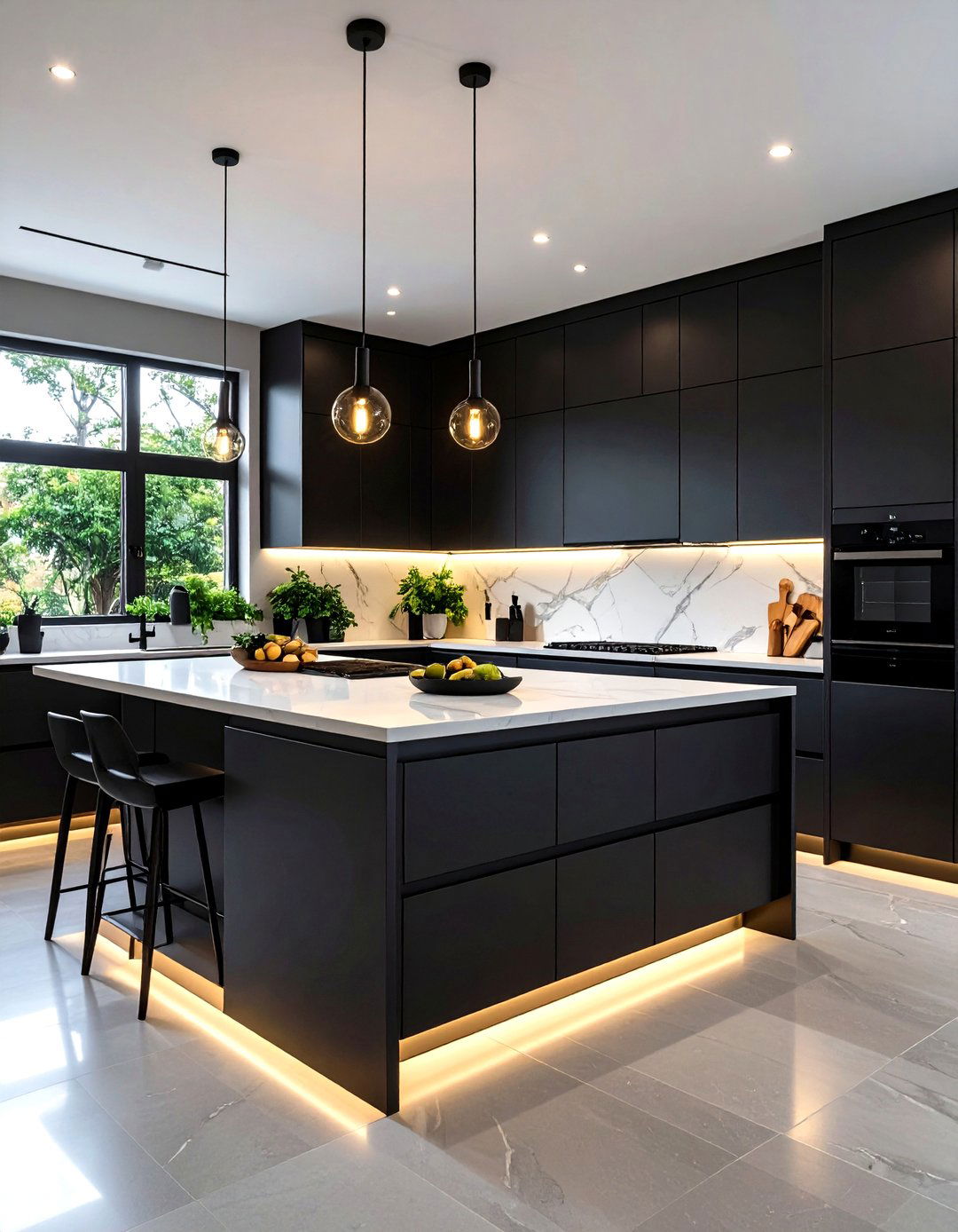 Contemporary Monochrome Kitchenette with Black and White Contrast - 24 Kitchenette Ideas