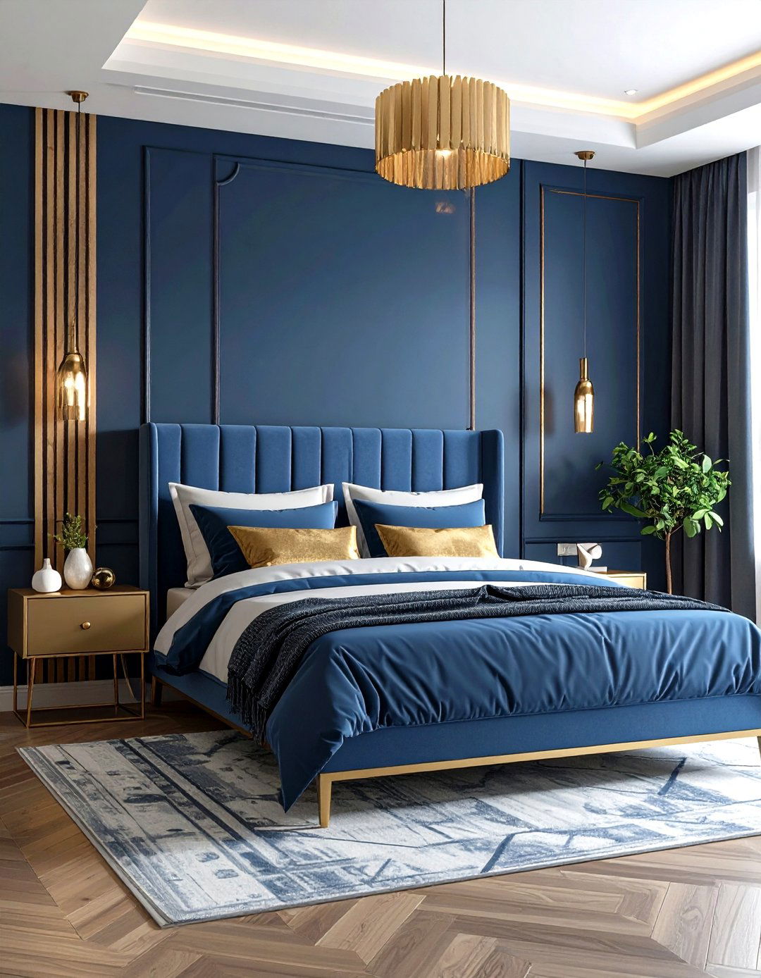Contemporary Navy Blue Bedroom - 24 Navy Blue Bedroom Ideas