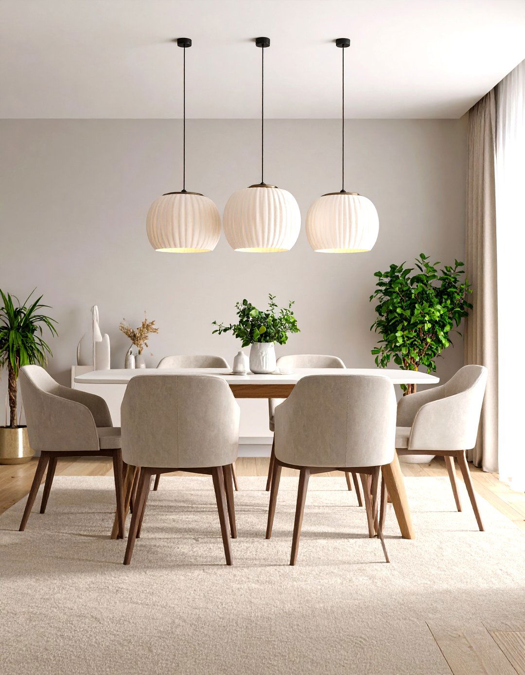 Contemporary Neutral Carpeted Dining Room - 24 Carpeted Dining Room Ideas