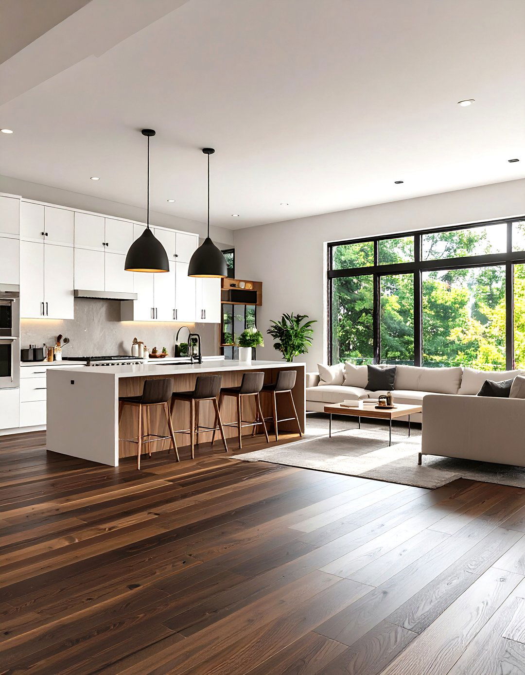 Contemporary Open Concept Dark Walnut - 24 Dark Walnut Floors for Rooms