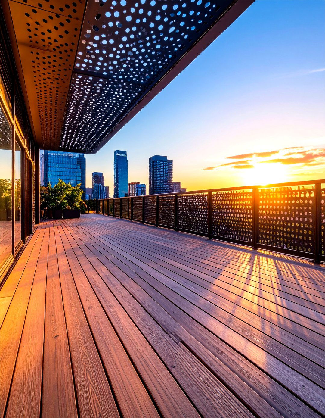 Contemporary Perforated Metal - 24 Metal Deck Railing Ideas
