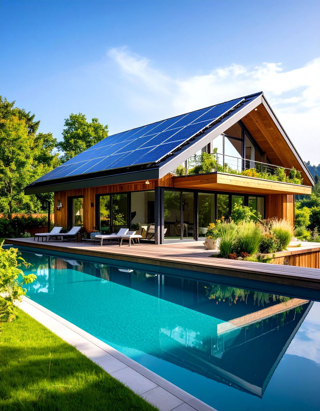 Contemporary Pool House with Living Roof and Sustainable Features - 24 Pool House Ideas