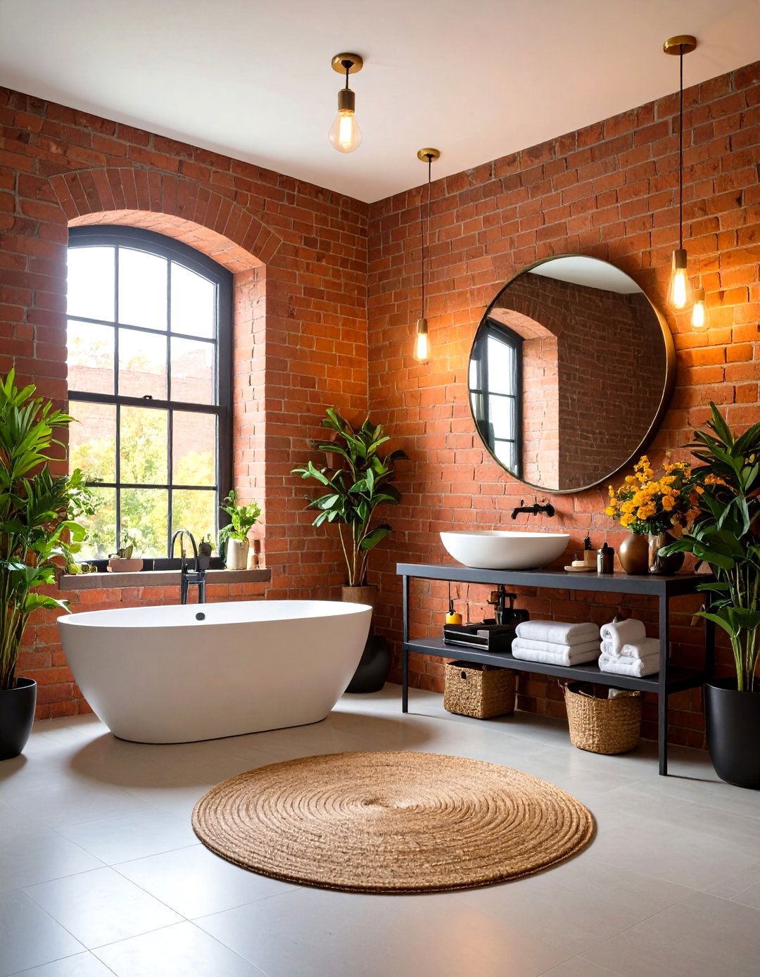 Contemporary Powder Room - 24 Brick Wallpaper Ideas