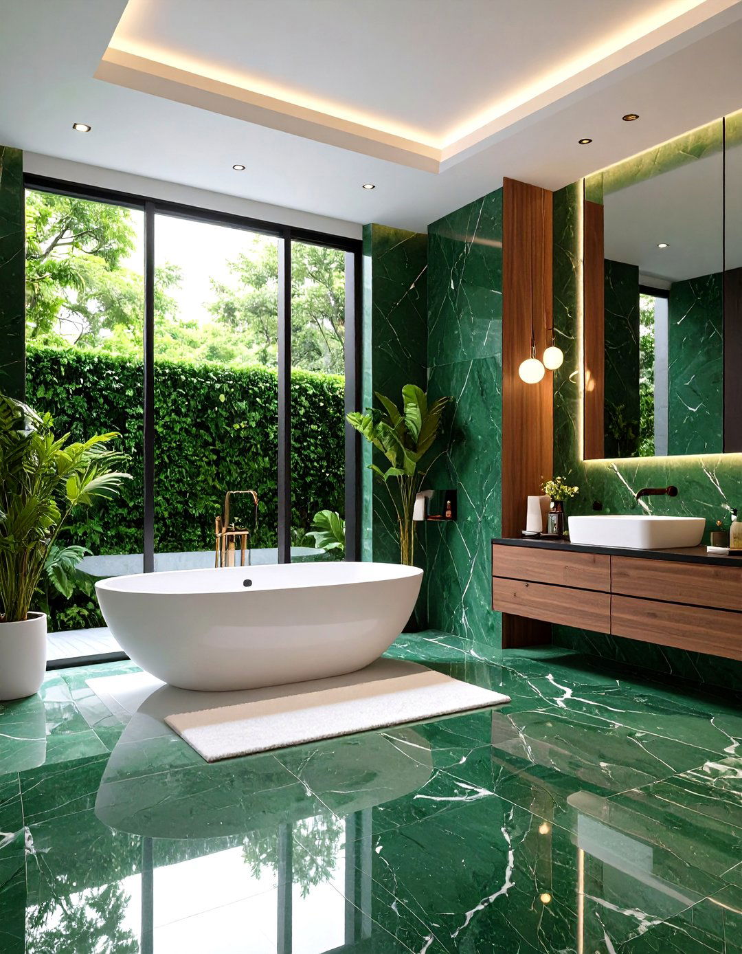 Contemporary Spa Luxury - 24 black, white and green bathroom ideas