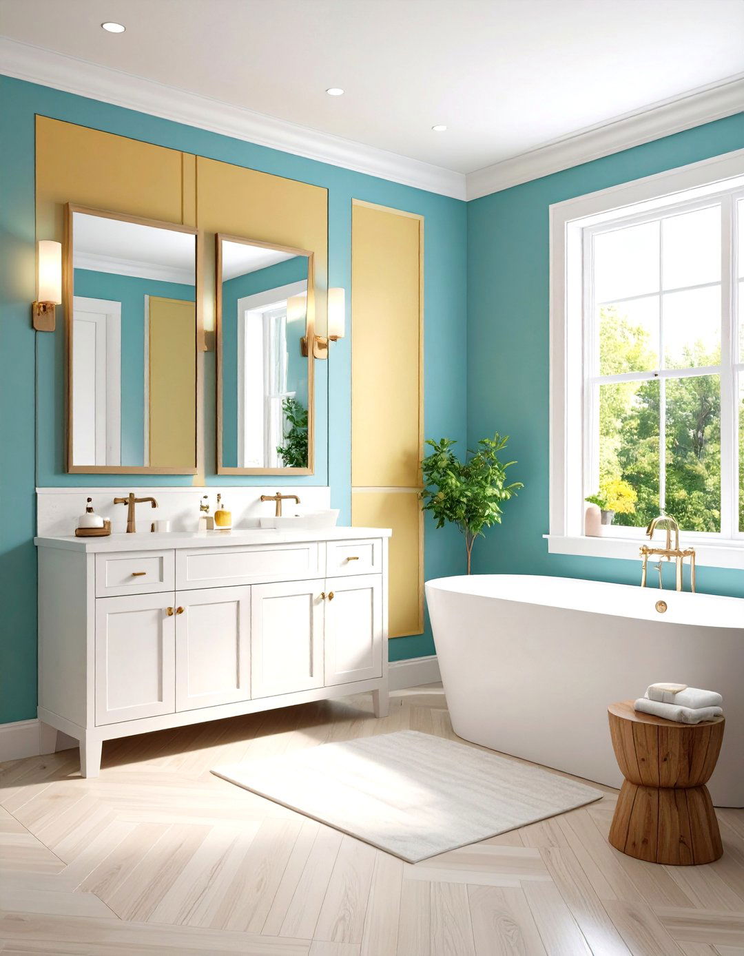 Contemporary Square Panel Wainscoting - 24 Bathroom Wall Paneling Ideas