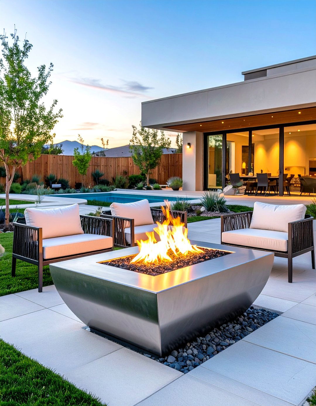 Contemporary Steel Fire Pit - 24 Metal Fire Pit Ideas