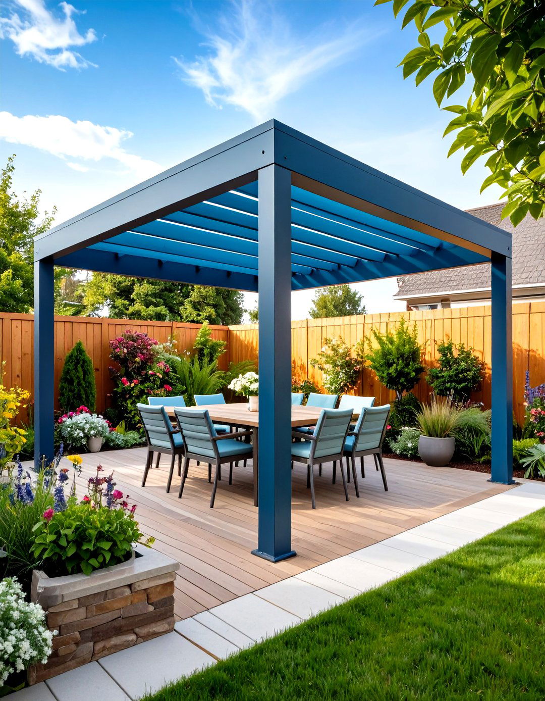 Contemporary Steel Frame Shelter - 24 Garden Shade Ideas