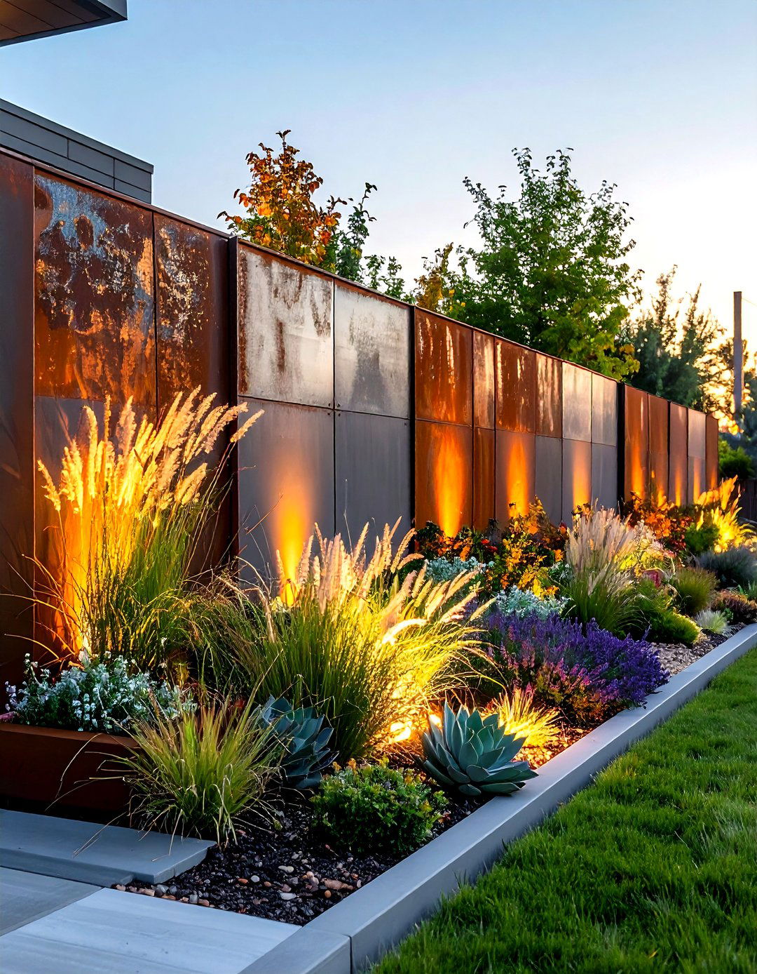 Contemporary Steel Retaining Walls - 24 Tiered Garden Ideas