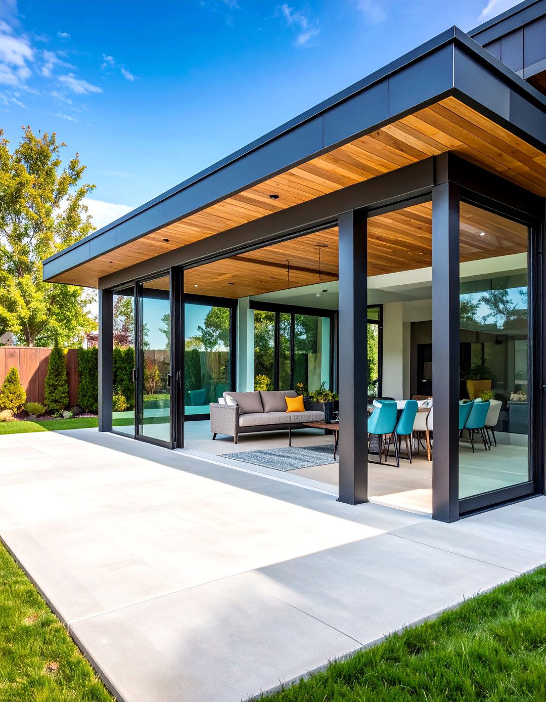 Contemporary Steel and Glass Car Porch Design - 24 Car Porch Design Ideas