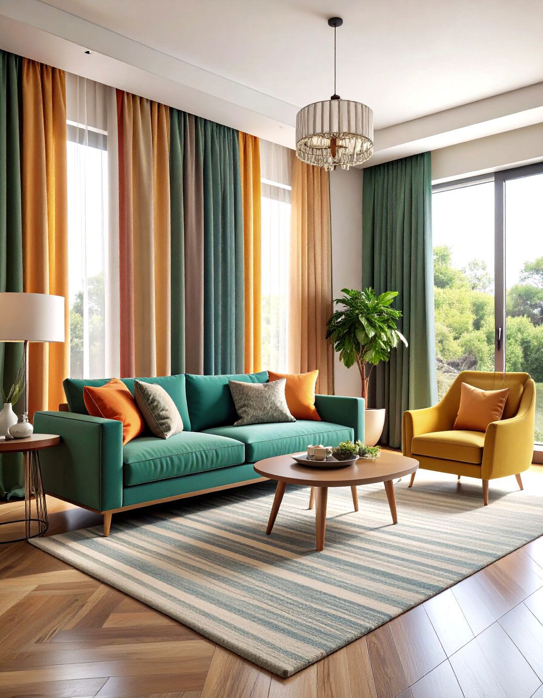 Contemporary Striped Curtain Designs - 24 Living Room Curtain Ideas