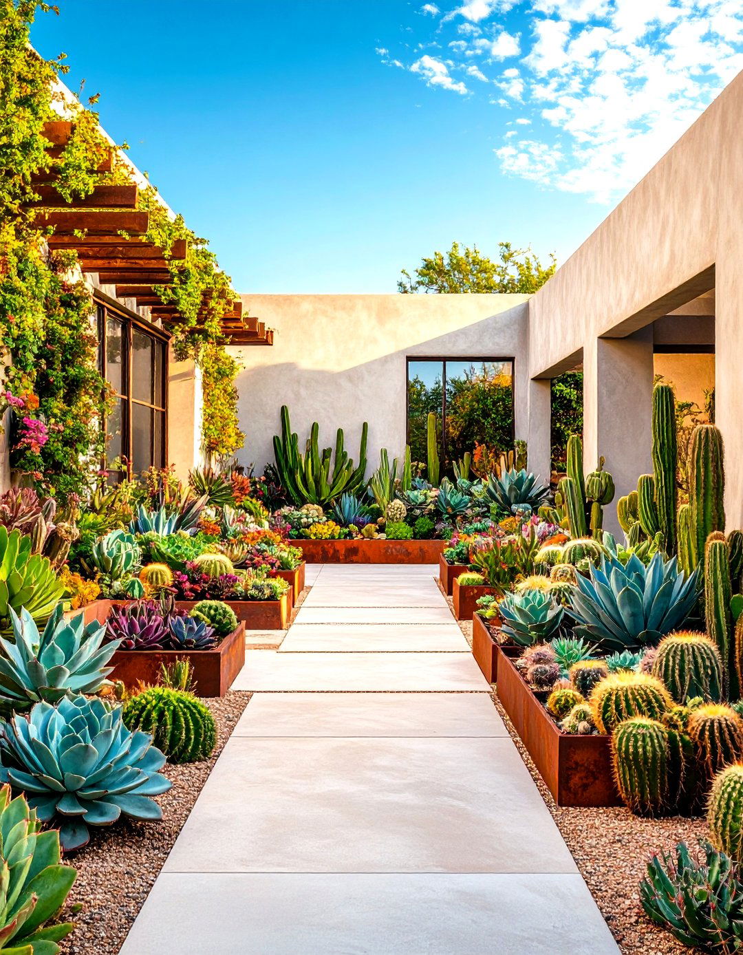 Contemporary Succulent Gallery - 24 Small Walled Garden Ideas