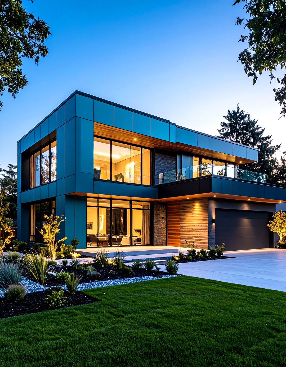 Contemporary Teal Panel Systems - 24 Teal House Exterior Ideas