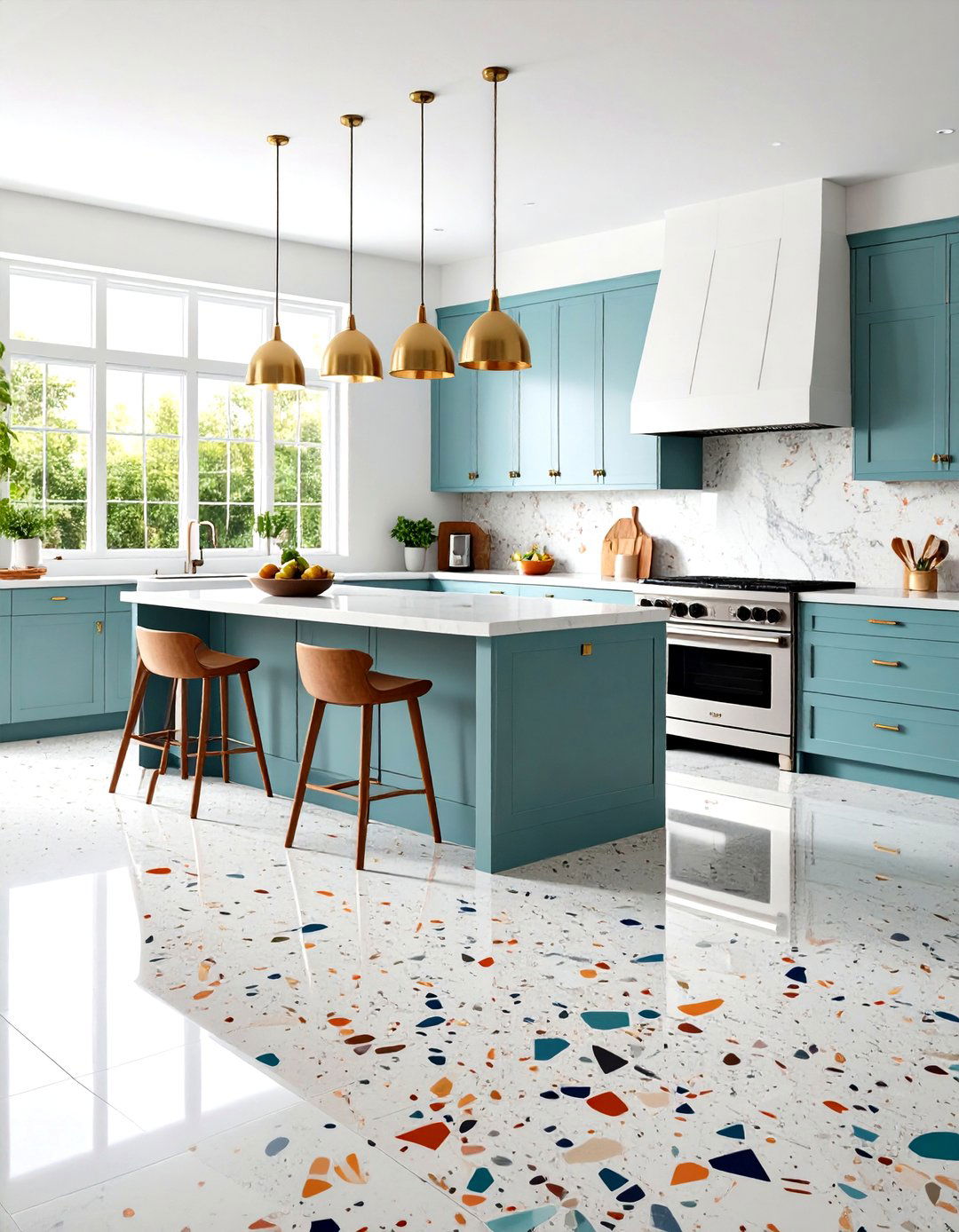 Contemporary Terrazzo Tile Artistry - 24 Kitchen Flooring Ideas