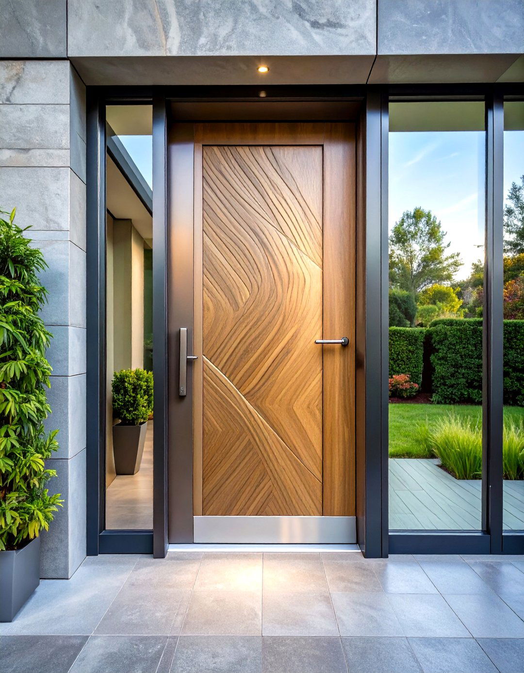 Contemporary Textured Privacy Glass - 24 Glass Front Doors Ideas