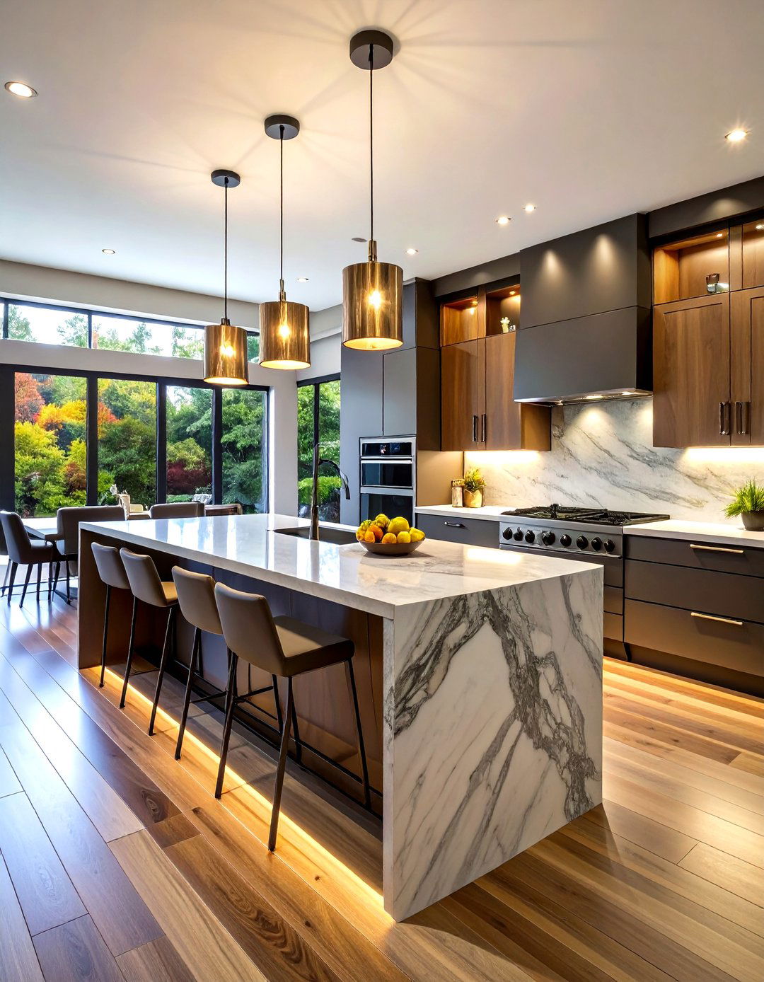 Contemporary Waterfall Edge Islands - 24 Quartz Kitchen Countertops
