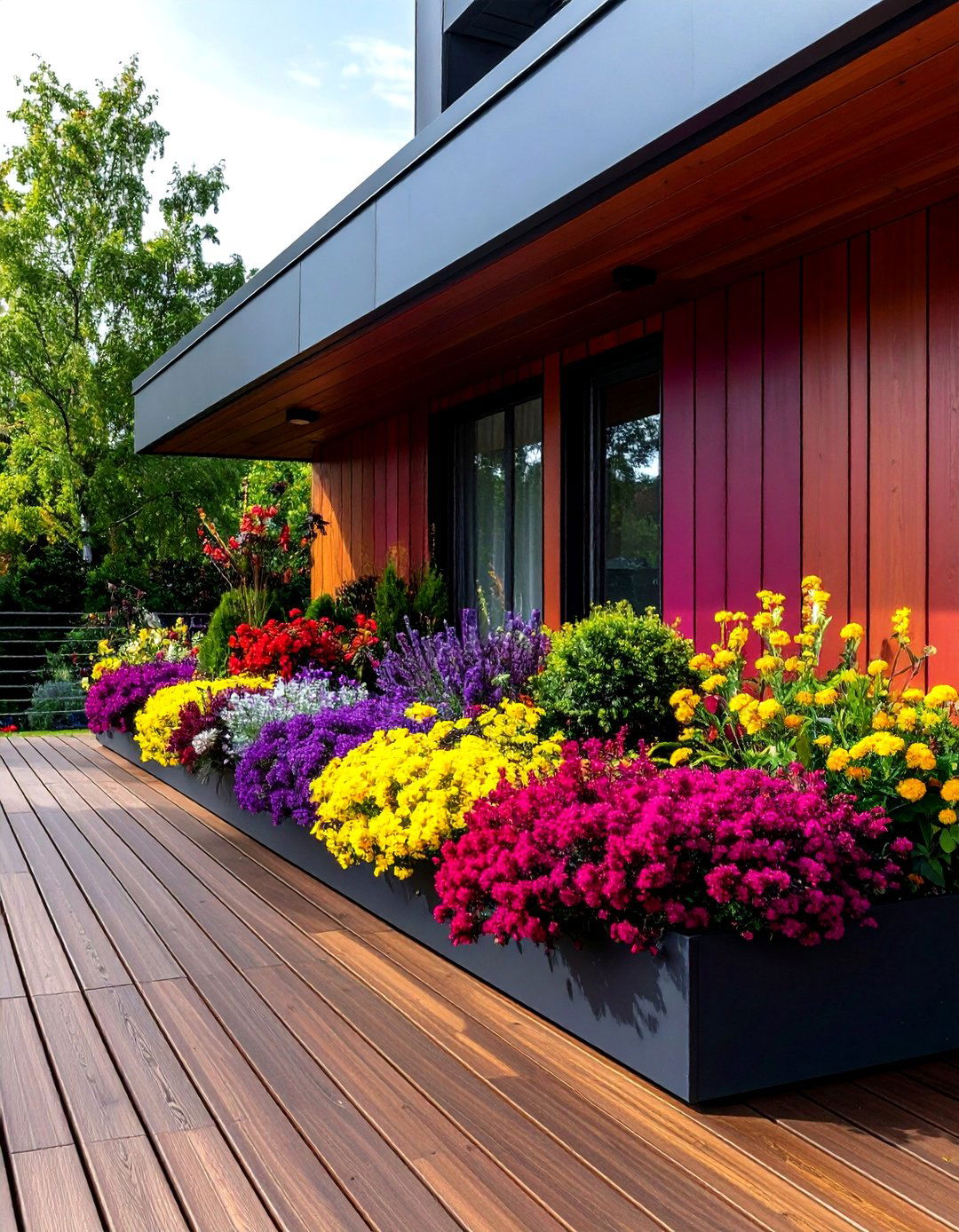 Contrasting Color Fascia with Bold Design Impact - 24 Deck Fascia Ideas