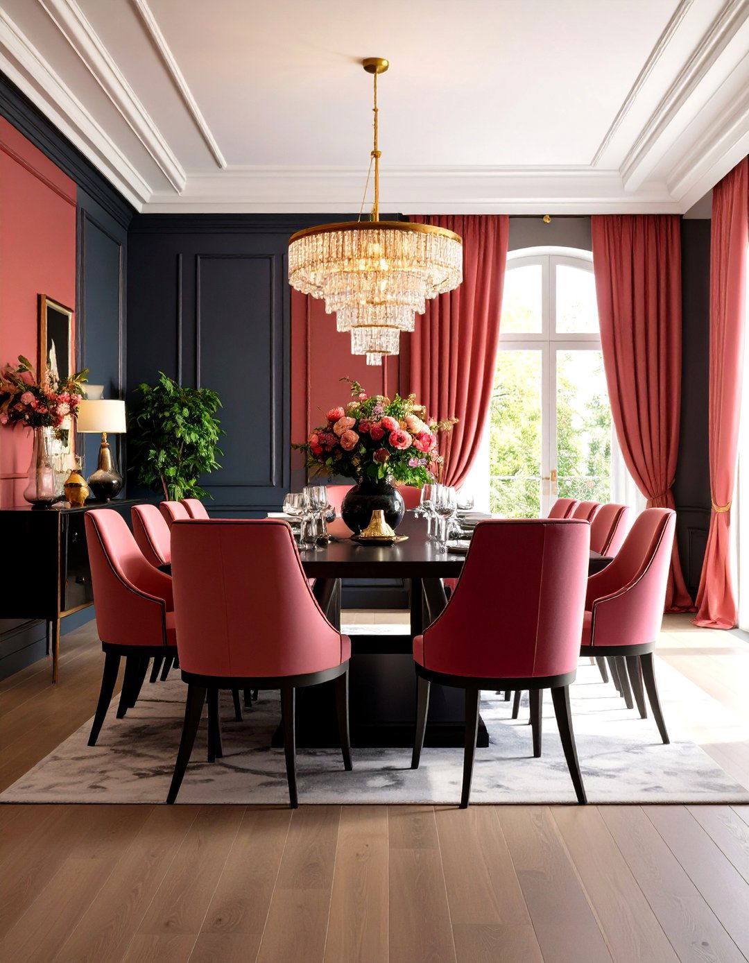 Contrasting Color Molding for Bold Definition - 24 Wall Molding Ideas