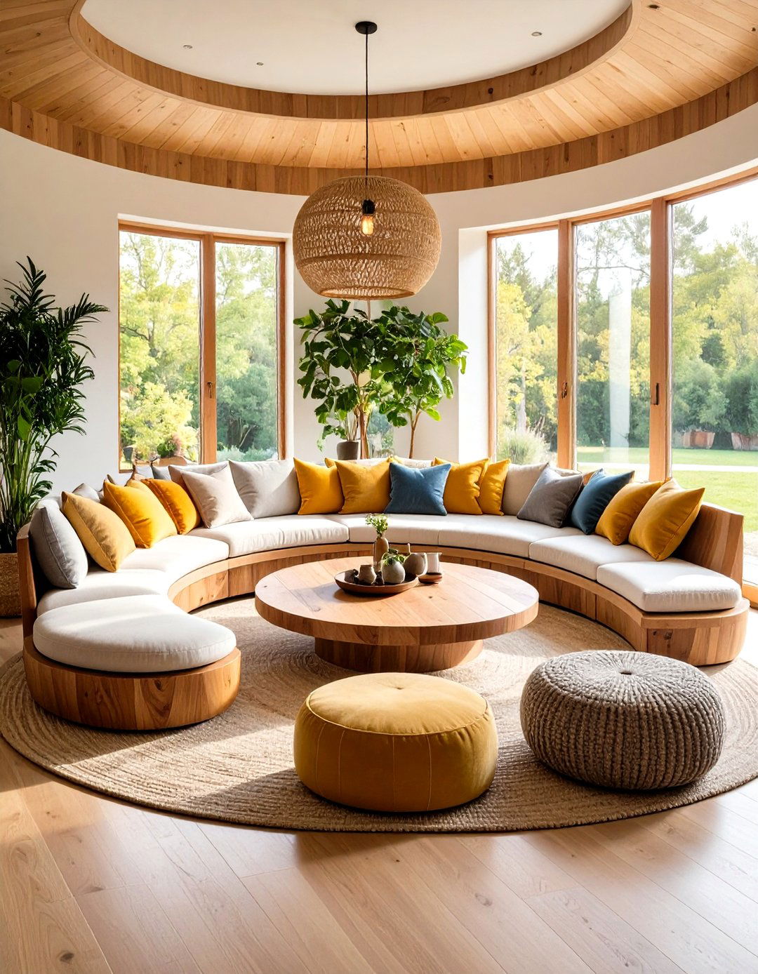 Conversation Pit Living Room - 24 Organic Modern Living Room Design Ideas