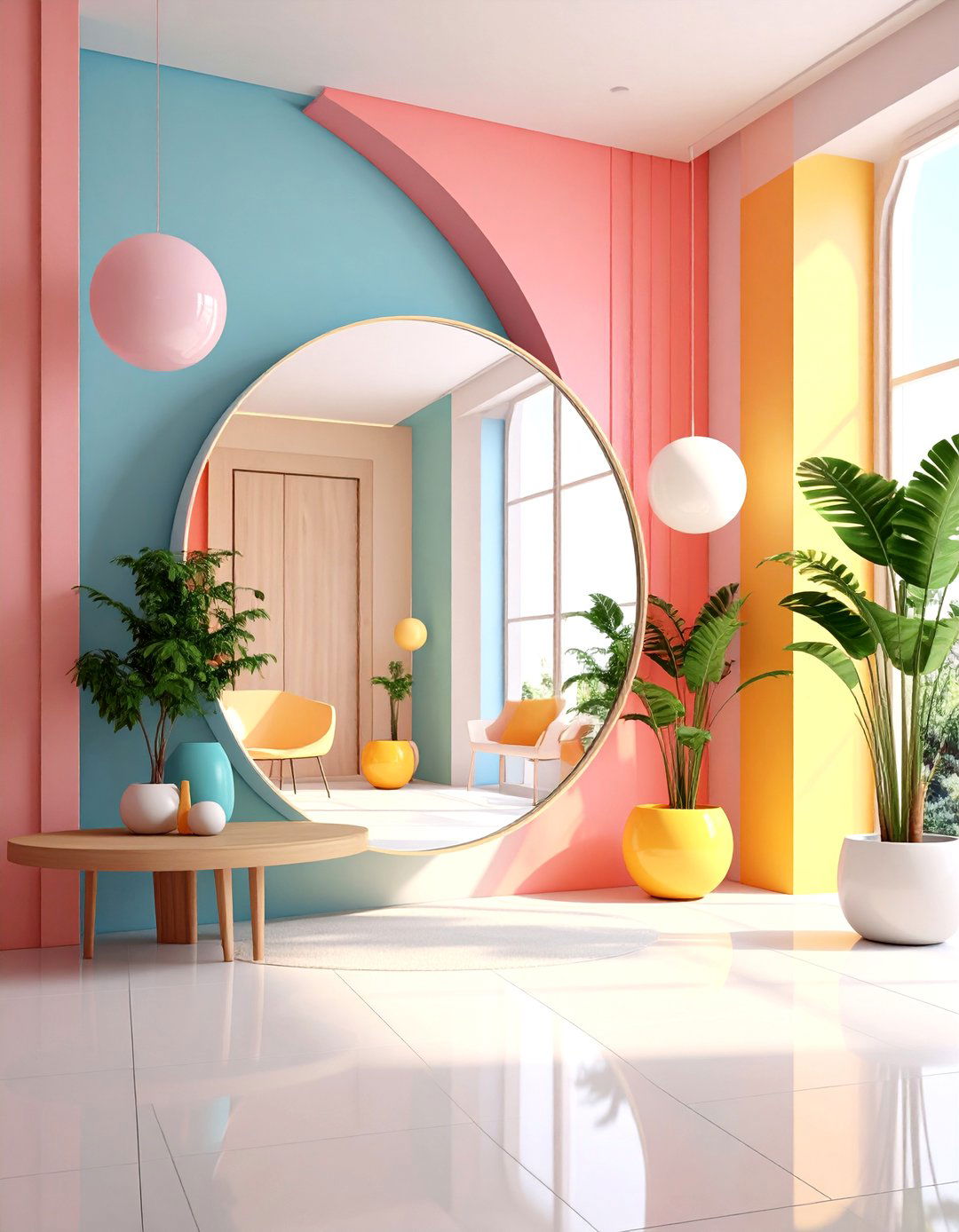 Convex Bubble Mirror Reflection - 24 Entryway Mirror Ideas
