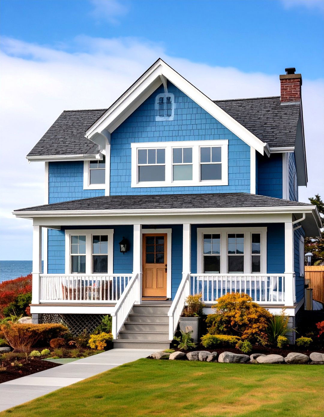 Cool Blue Gray Exterior Coastal Style - 24 Gray Exterior House Paint Ideas