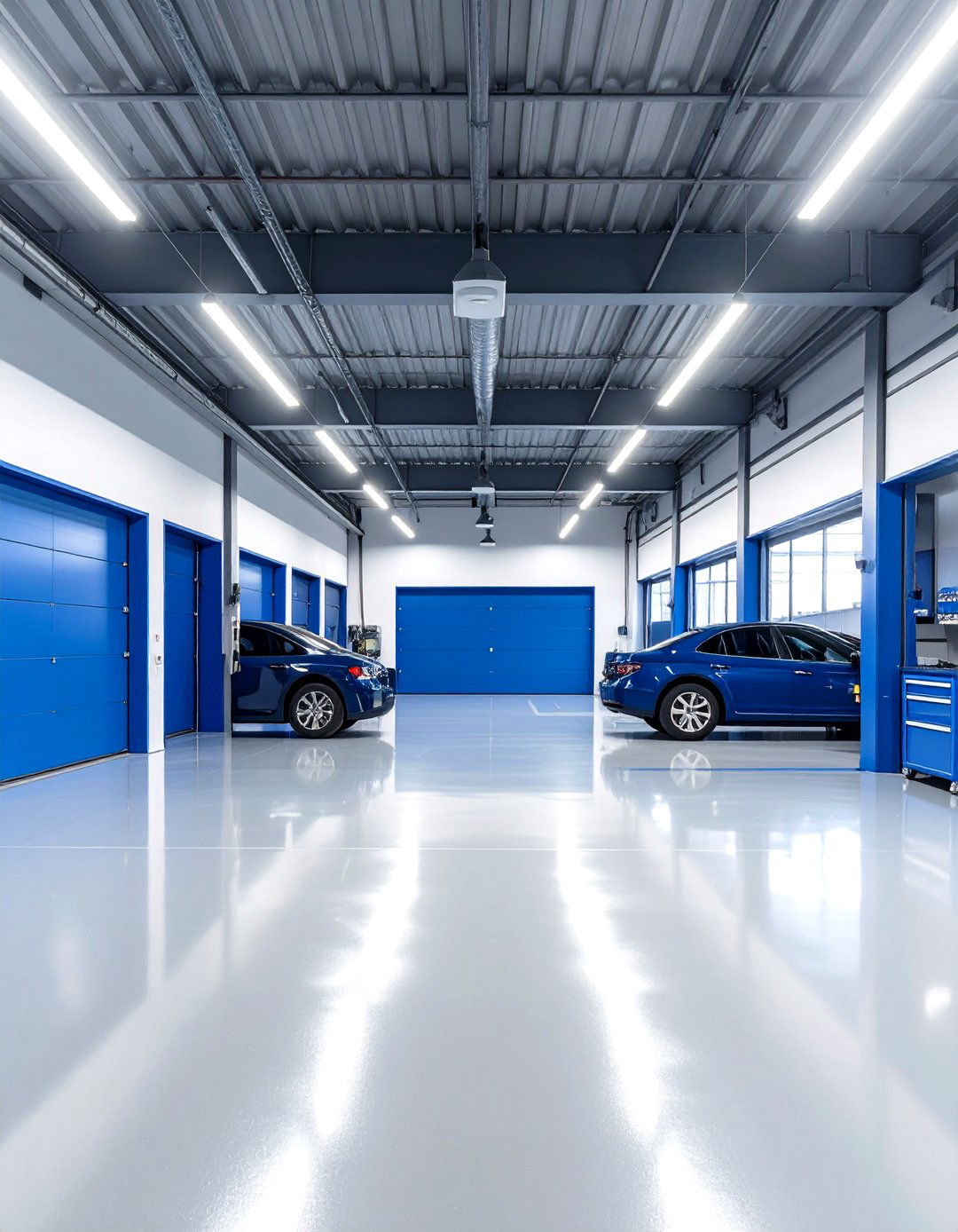 Cool Blue Gray Modern Theme - 24 Garage Wall Paint Ideas