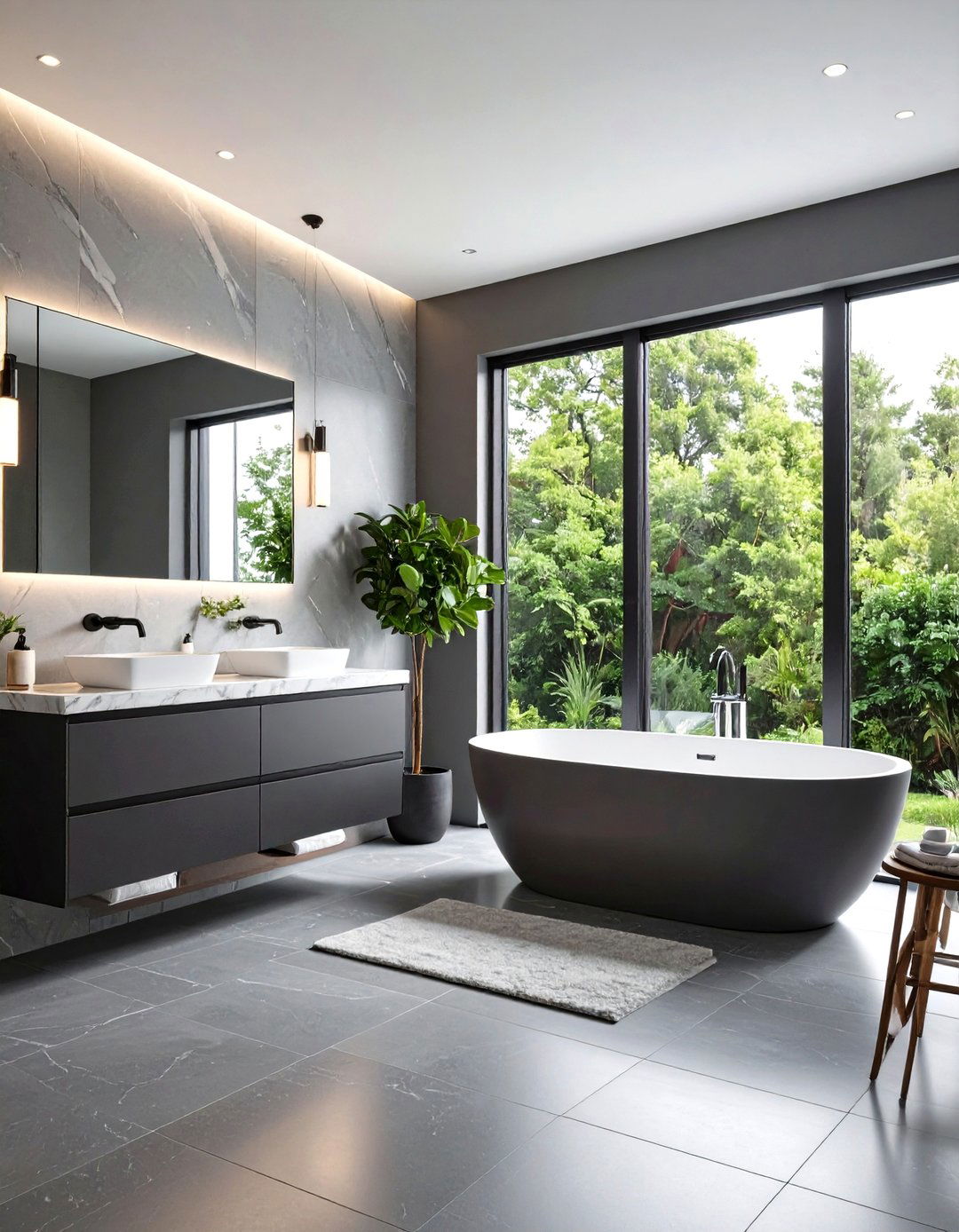 Cool Gray Bathroom Oasis - 24 Neutral Bathroom Ideas