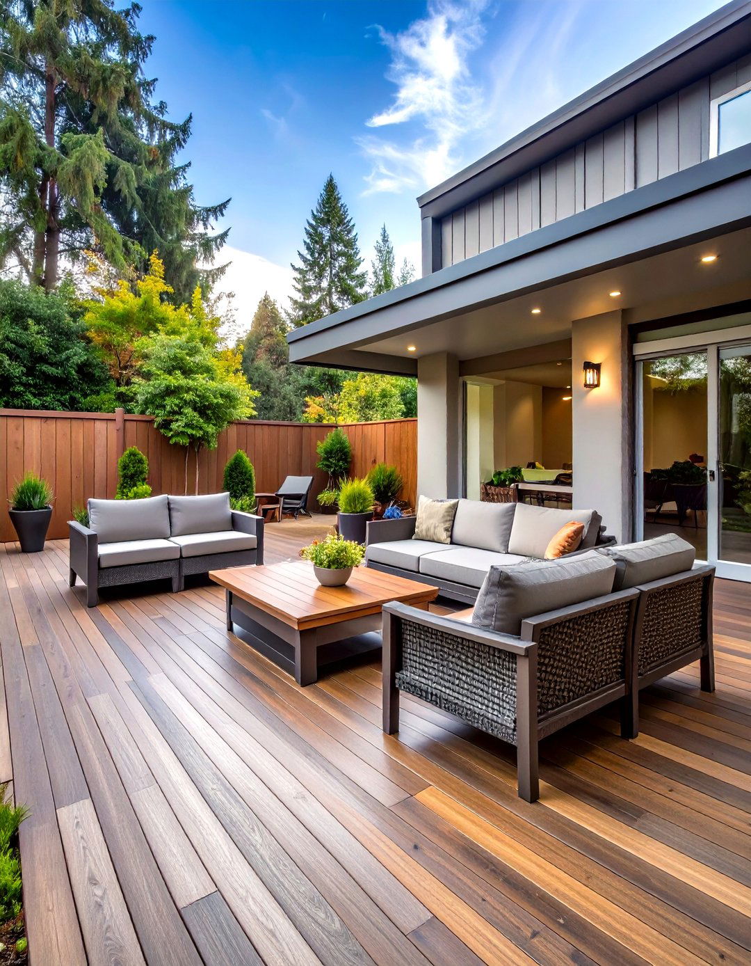 Cool Gray and Warm Brown Balance - 24 Two Tone Deck Color Schemes