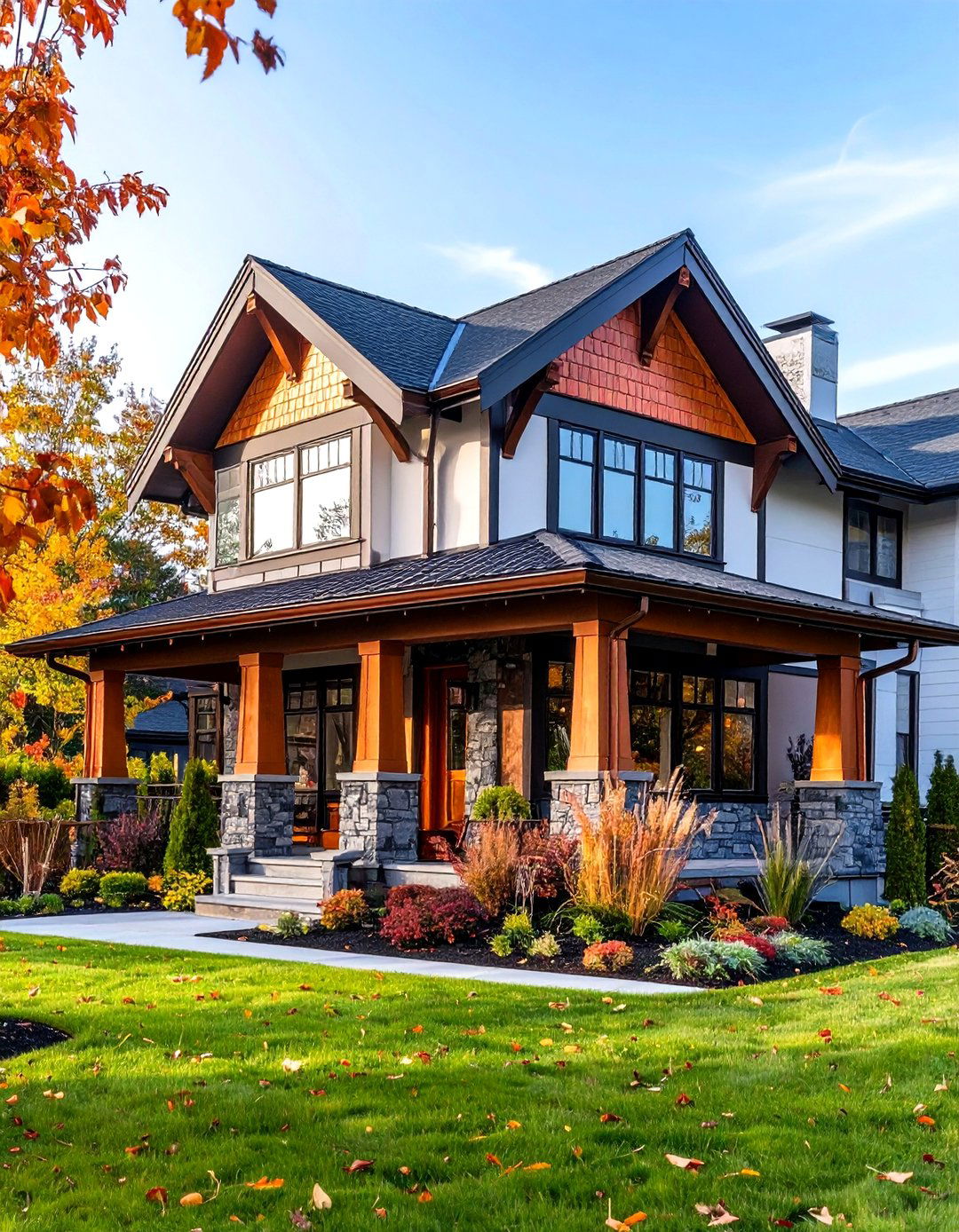 Copper Accent Detail Design - 24 Craftsman Style House Exterior Ideas