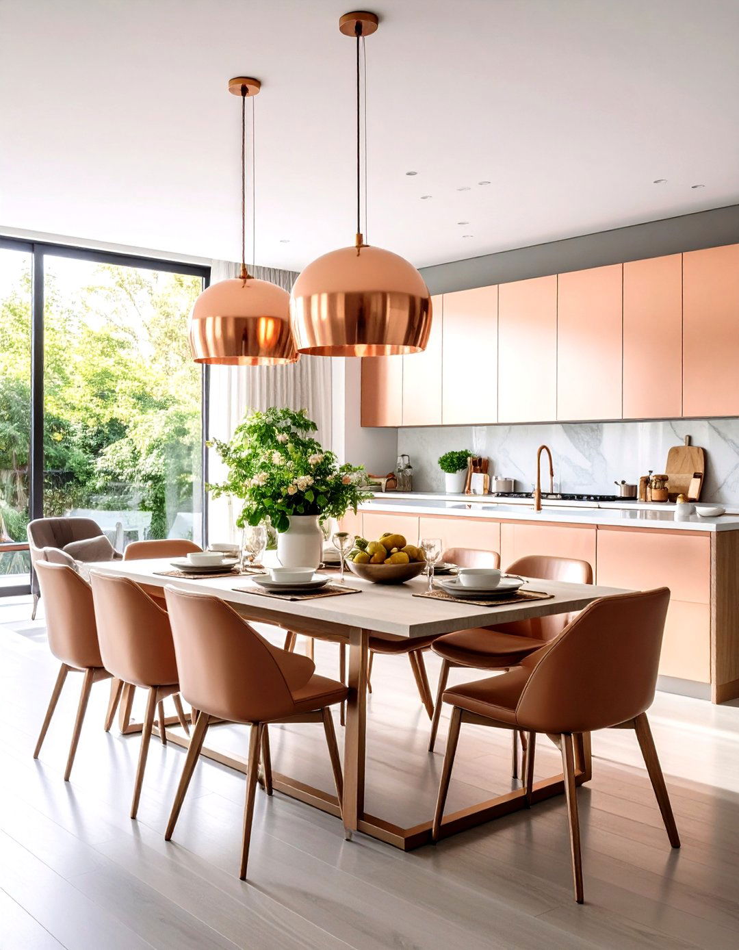 Copper Accent Elements - 24 Rustic Dining Room Ideas