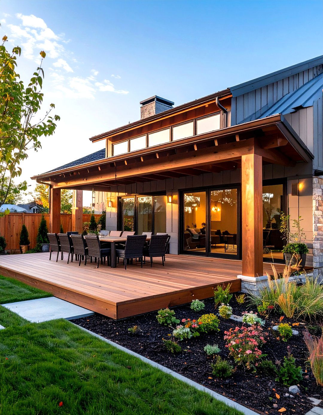 Copper Accent Gable Details - 24 Gable Patio Roof Design Ideas