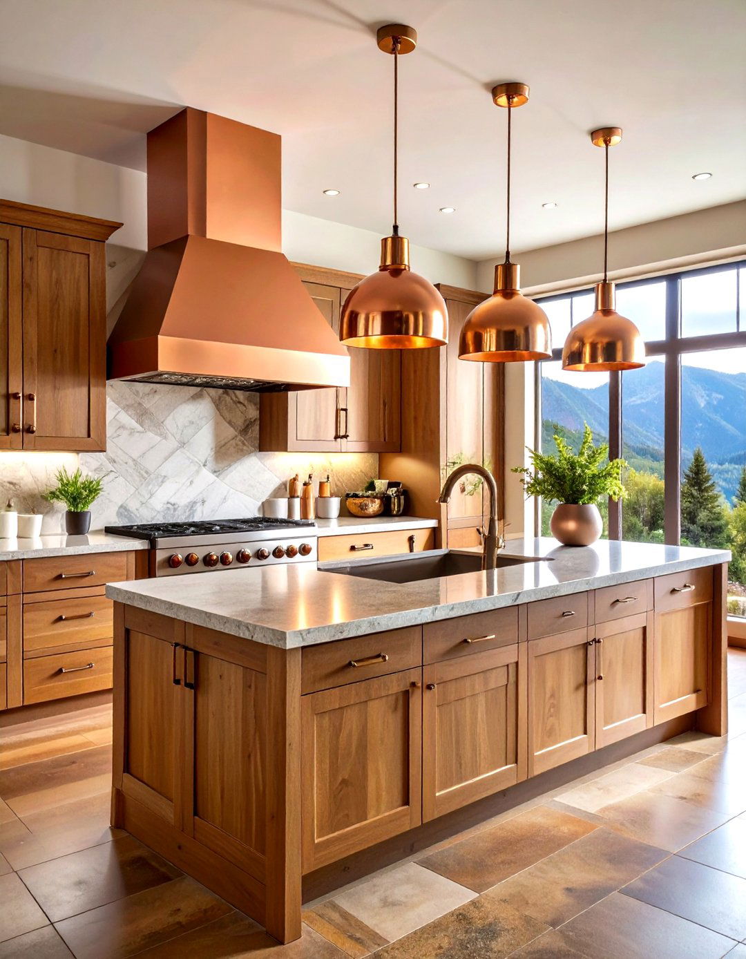 Copper Accent Kitchen - 24 Mountain House Kitchen Ideas