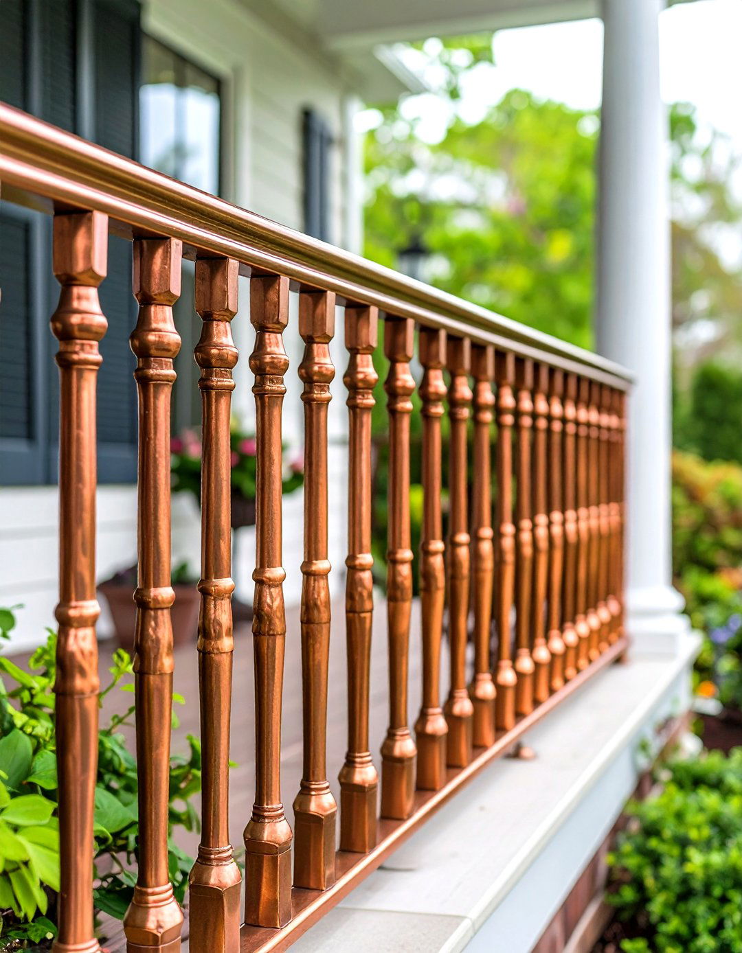 Copper Accent Porch Railing - 24 Porch Railing Ideas